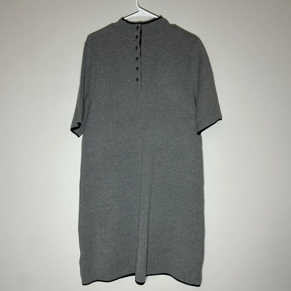 MAEVE By Anthropologie Annalise Mock-Neck Mini Sweater Dress Shift Grey NWT XL